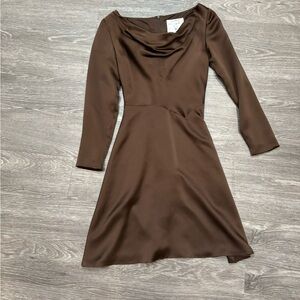 Eric Gaskins Brown Silk Dress